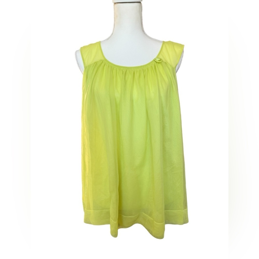 Vintage Vassarette Munsingwear Yellow Babydoll Tank Top M